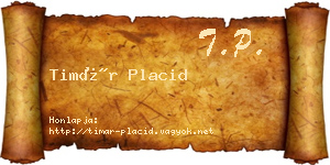 Timár Placid névjegykártya